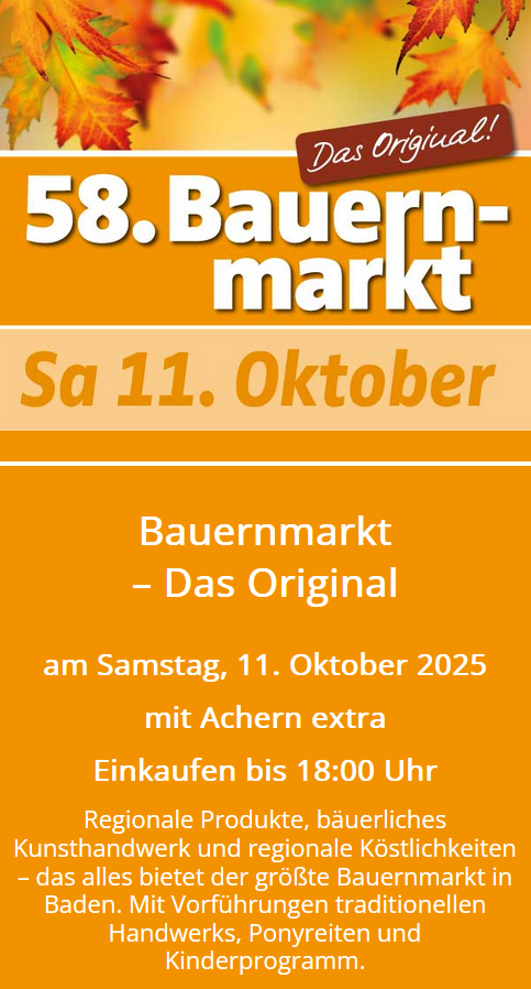 Spitzbuckel beim Bauernmarkt in Achern von 8 bis 18 Uhr